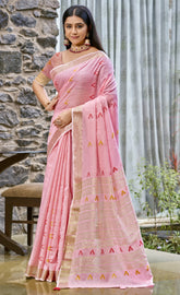 Cotton Pink Libas Saree
